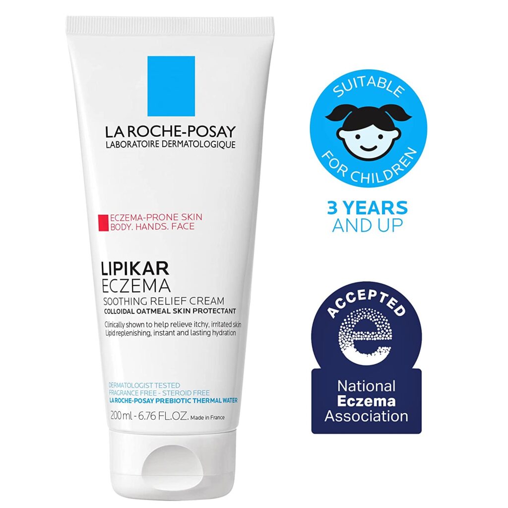 La Roche-Posay Lipikar Soothing Relief Eczema Cream, Face and Body Lotion For Eczema and Sensitive, Dry Skin, Moisturizer with Colloidal Oatmeal to Relieve Irritation