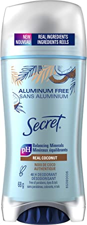 Secret Aluminum Free Deodorant for Women, Coconut Scent