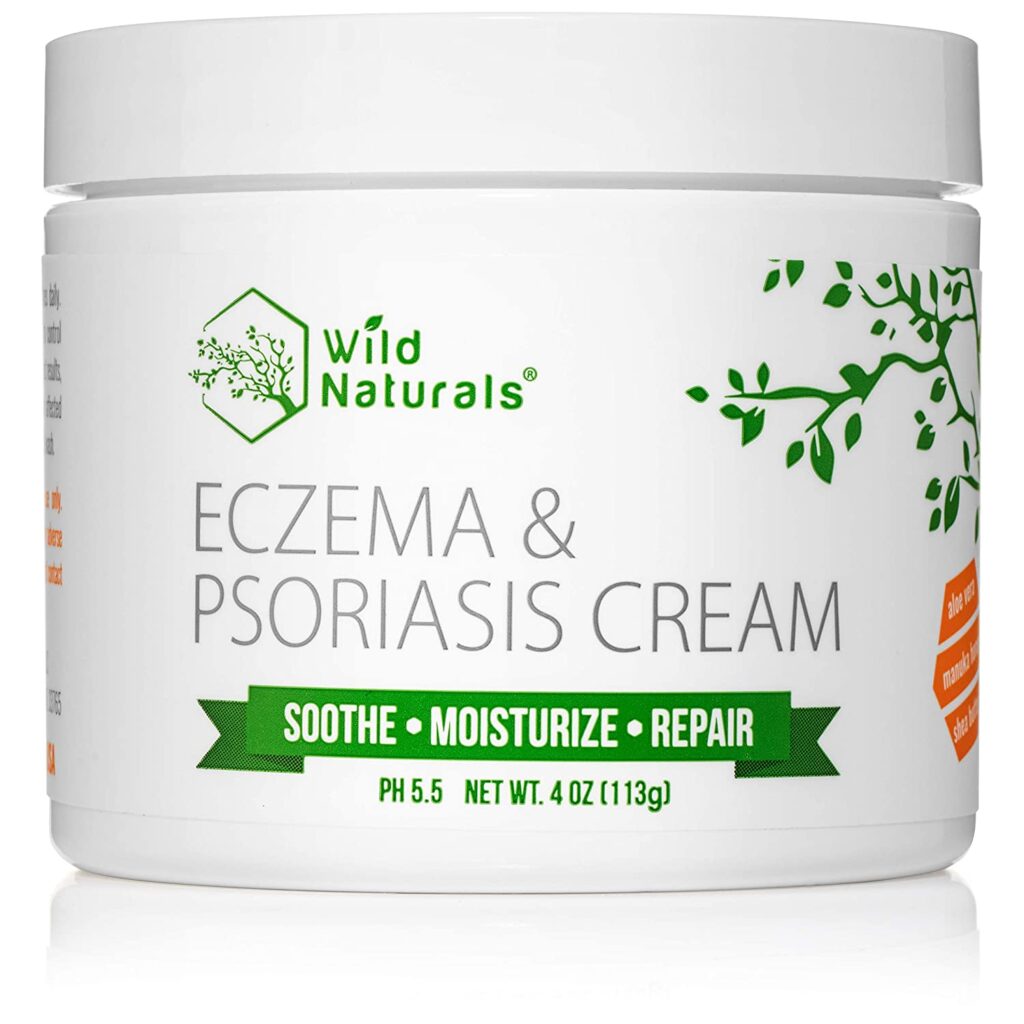 Wild Naturals Eczema Psoriasis Cream - for Dry, Irritated Skin, Natural 15-in-1 Lotion Soothes, Moisturizes, and May Visibly Reduce the Appearance of Redness, for Adults, Kids, and Baby, Steroid-Free