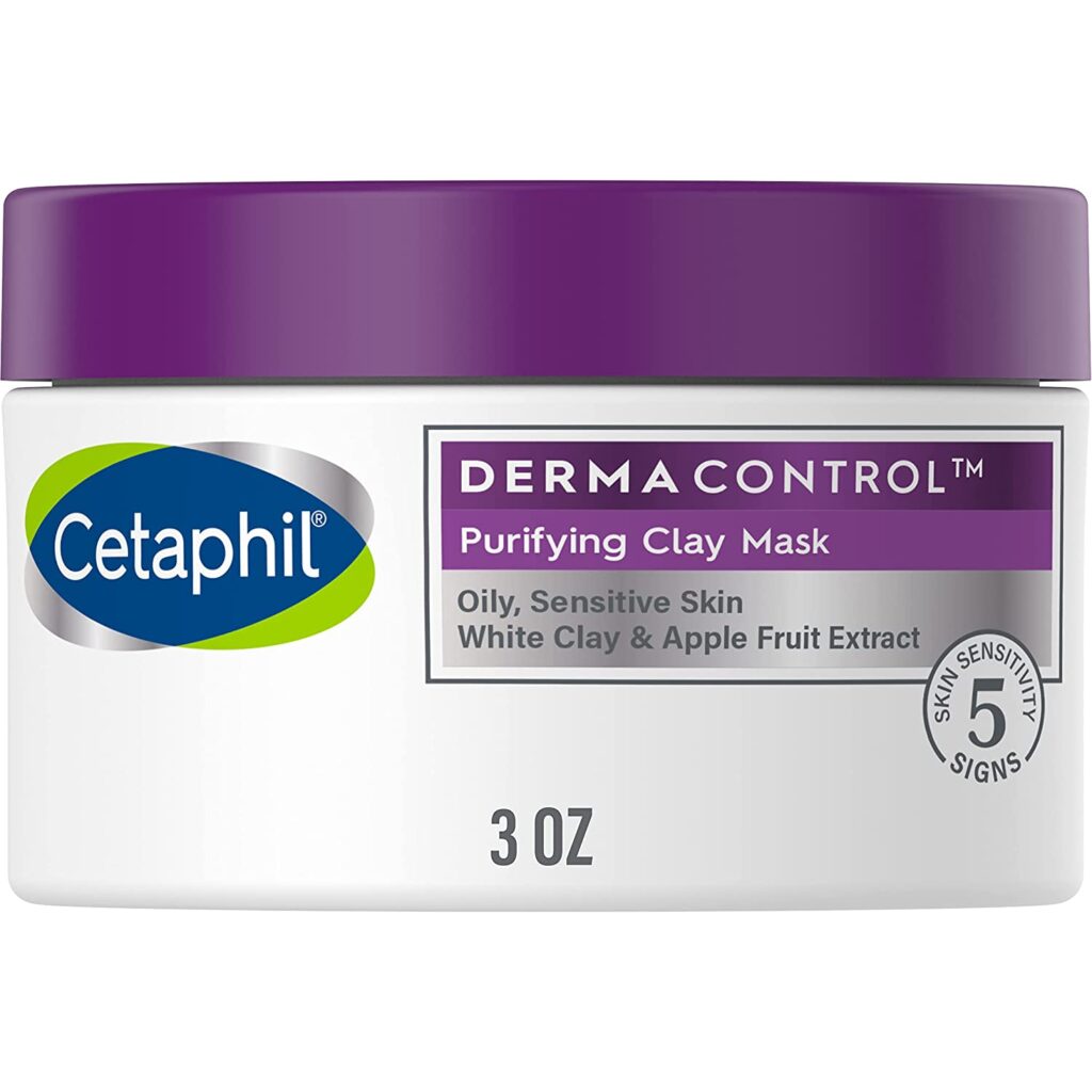 Clay Mask by Cetaphil Pro, Dermacontrol Purifying Clay Face Mask with Bentonite Clay for Blackheads and Pores, Designed for Oily, Sensitive Skin