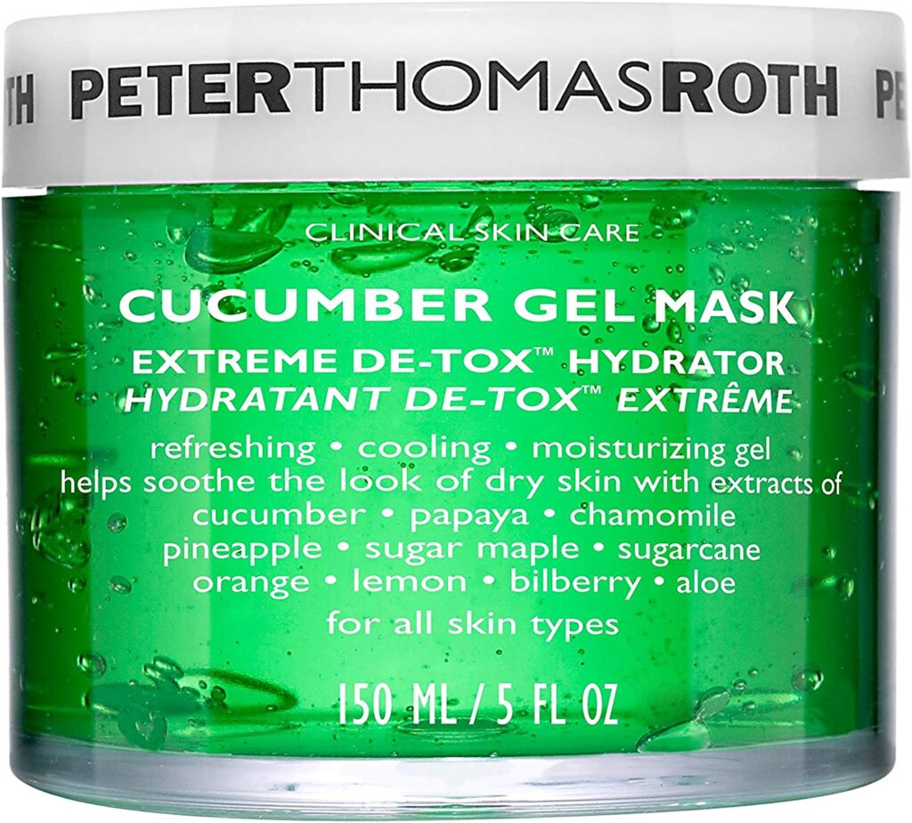 Cucumber Gel Mask Extreme De-Tox Hydrator, Cooling and Hydrating Facial Mask, Helps Soothe the Look of Dry and Irritated Skin