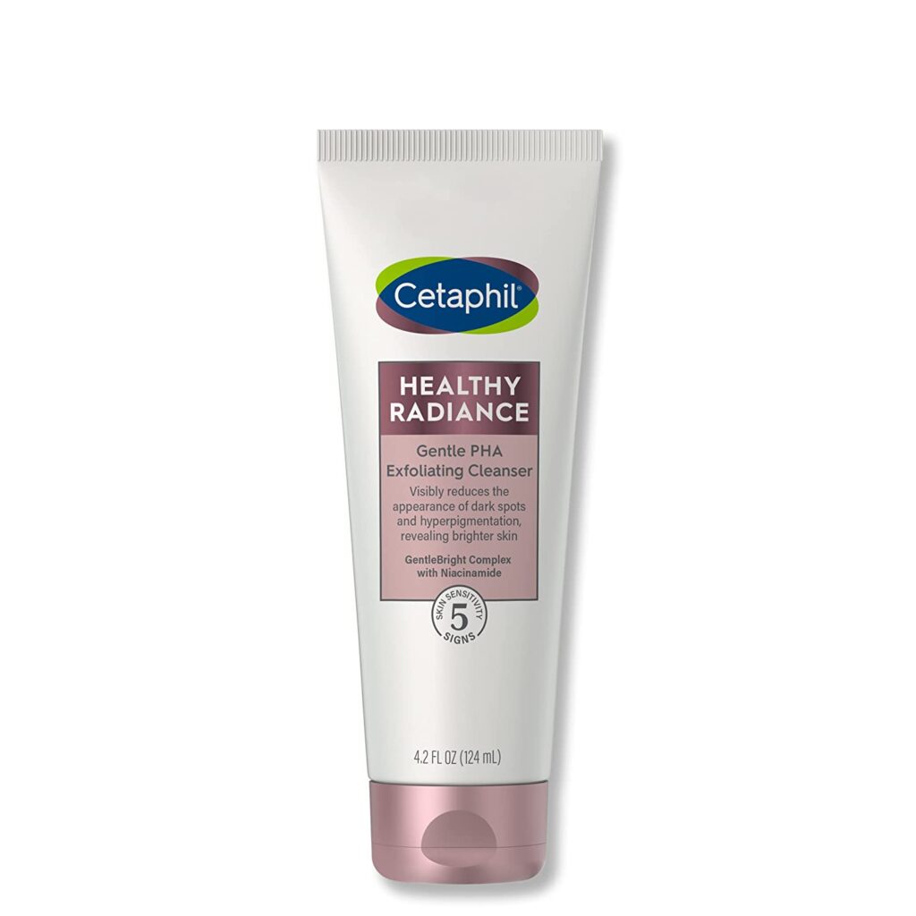 Face Wash by Cetaphil, Healthy Radiance Gentle Exfoliating Cleanser, Visibly Reduces Look of Dark Spots and Hyperpigmentation, Designed for Sensitive Skin, Hypoallergenic, Fragrance Free,