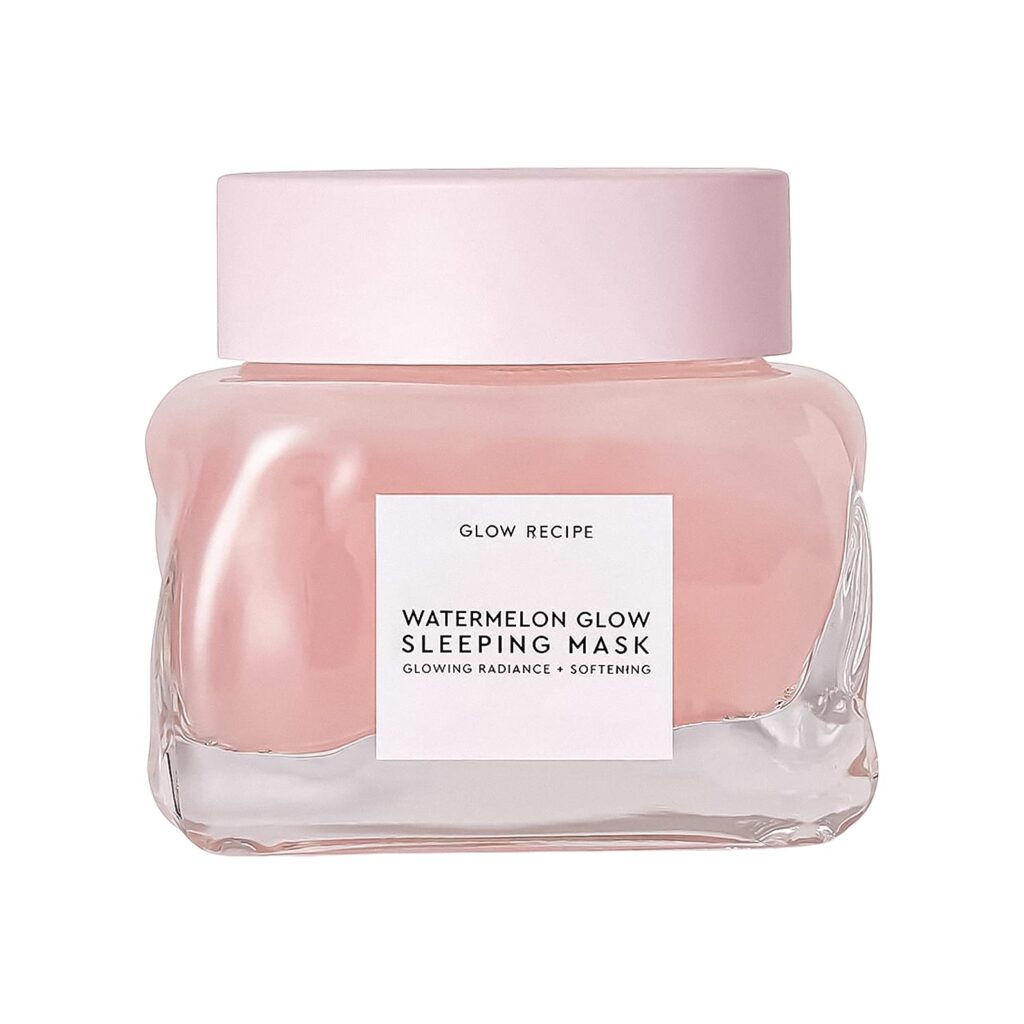 Glow Recipe Mini Watermelon Sleeping Mask - Hydrating, Pore Refining Overnight Face Mask with AHAs, Hyaluronic Acid + Pumpkin Seed Extract - Anti-Aging Gel Mask for Soft, Glowing Skin 
