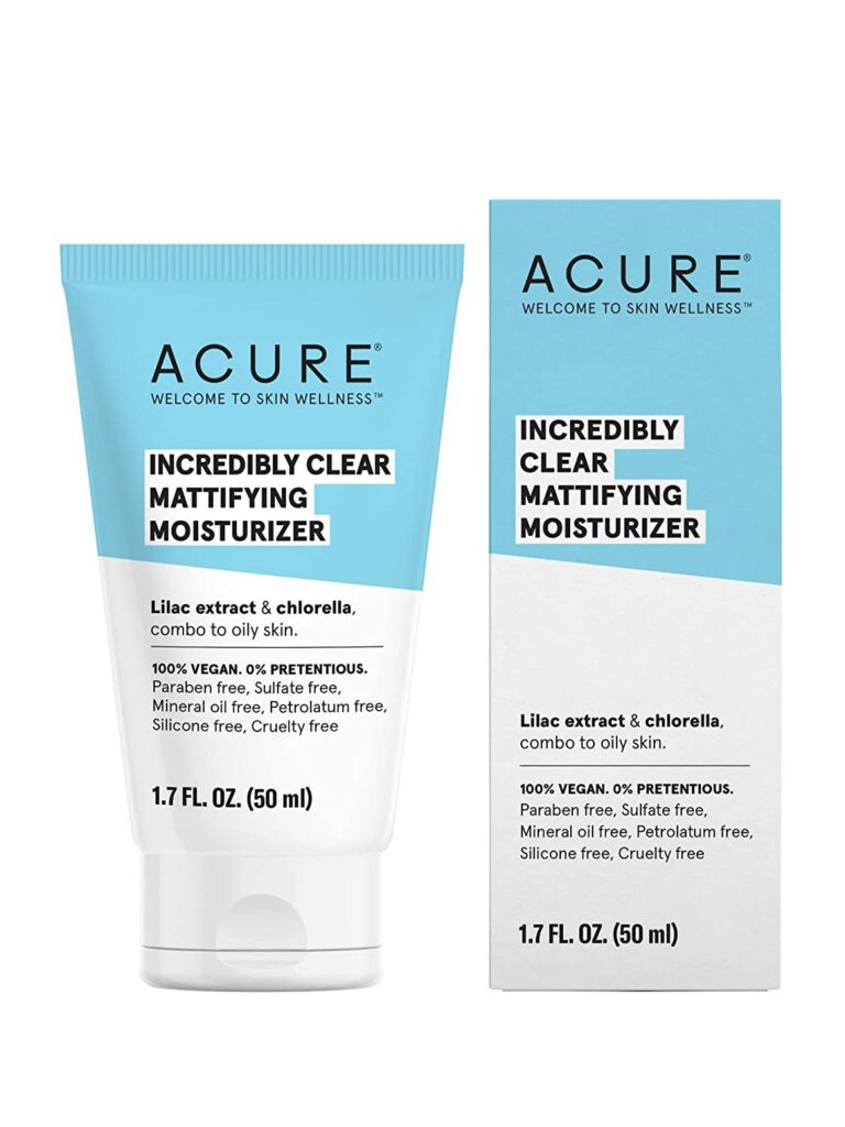 Acure Incredibly Clear Mattifying Moisturizer, Vegan, Paraben Free,