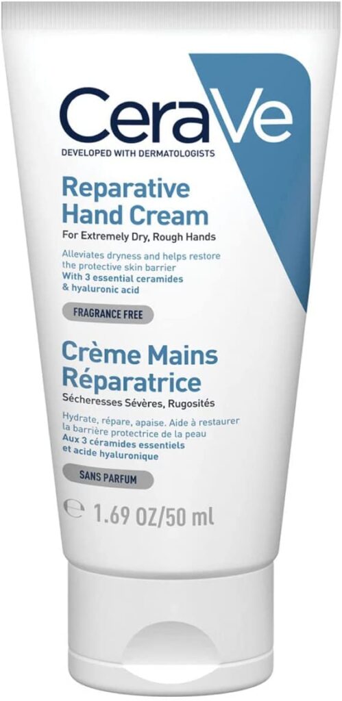 CeraVe Therapeutic Hand Cream for Dry Cracked Hands With Hyaluronic Acid and Niacinamide | Fragrance Free