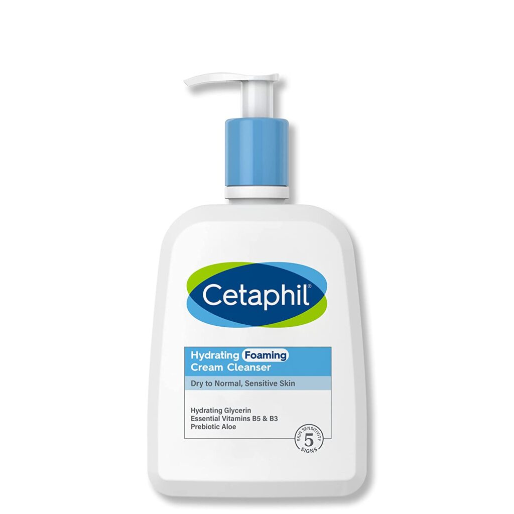 Cetaphil Cream to Foam Face Wash, Hydrating Foaming Cream Cleanser, 16 oz, For Normal to Dry, Sensitive Skin, with Soothing Prebiotic Aloe, Hypoallergenic