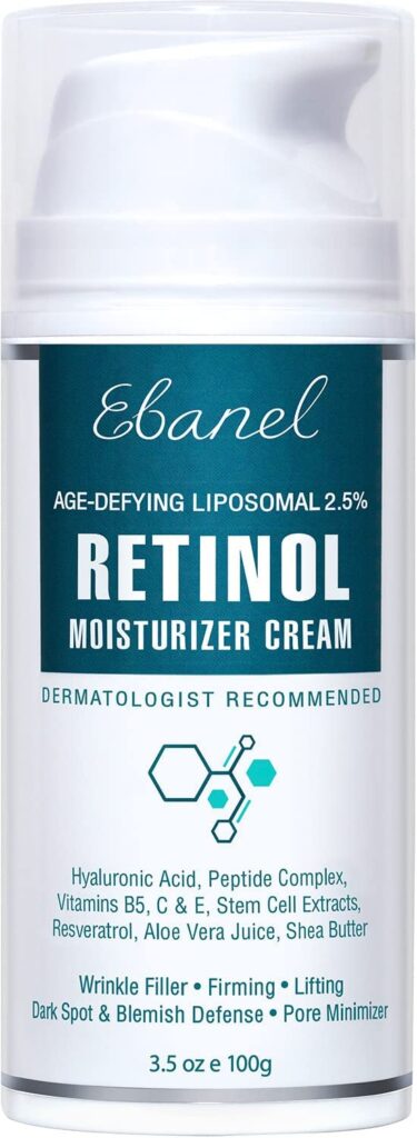 Ebanel 2.5% Retinol Cream for Face Moisturizer with Peptides, Hyaluronic Acid, Anti Aging Wrinkle Night Cream, Skin Tightening Firming Cream for Face and Neck, Minimizes Dark Spot, Age Spot, Acne Scar
