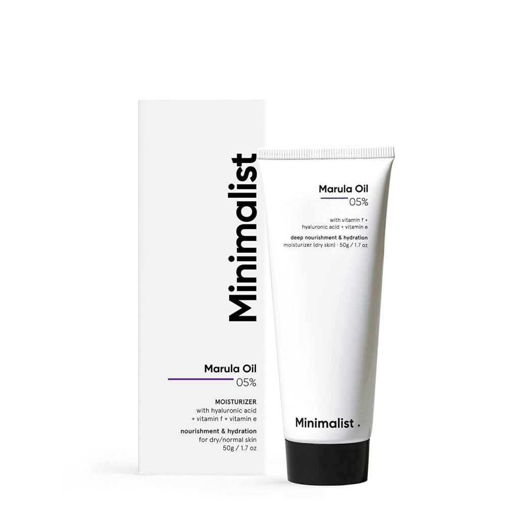Minimalist Marula Oil 5% Face Moisturizer For Dry Skin With Hyaluronic Acid For Deep Nourishment & Hydration