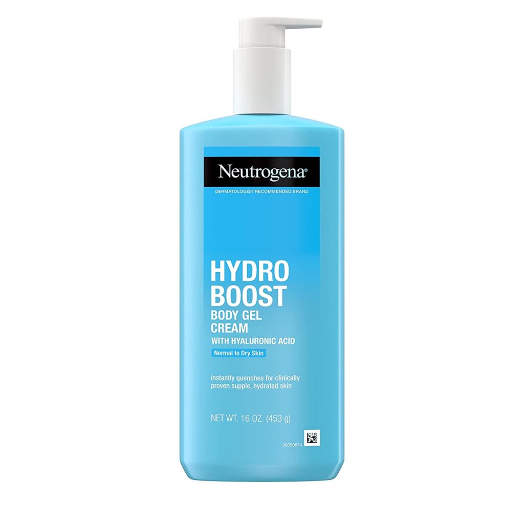 Neutrogena Hydro Boost Body Moisturizing Gel Cream with Hyaluronic Acid, Non-Greasy & Fast Absorbing, Lightweight Hydrating Body Lotion for Normal to Dry Skin, Paraben- & Dye-Free