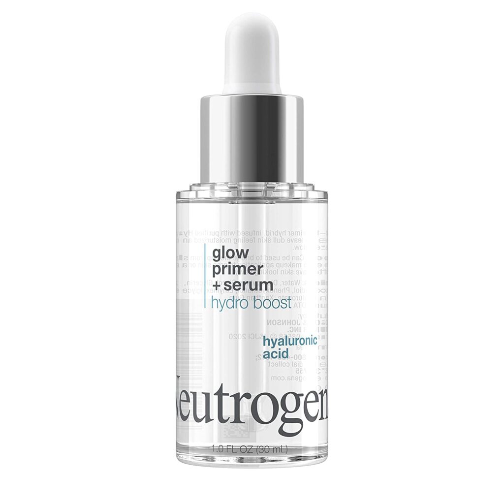 Neutrogena Hydro Boost Glow Booster Primer & Serum, Hydrating & Moisturizing Face Serum-to-Primer Hybrid, Infused with Purified Hyaluronic Acid & Designed to Instantly Hydrate