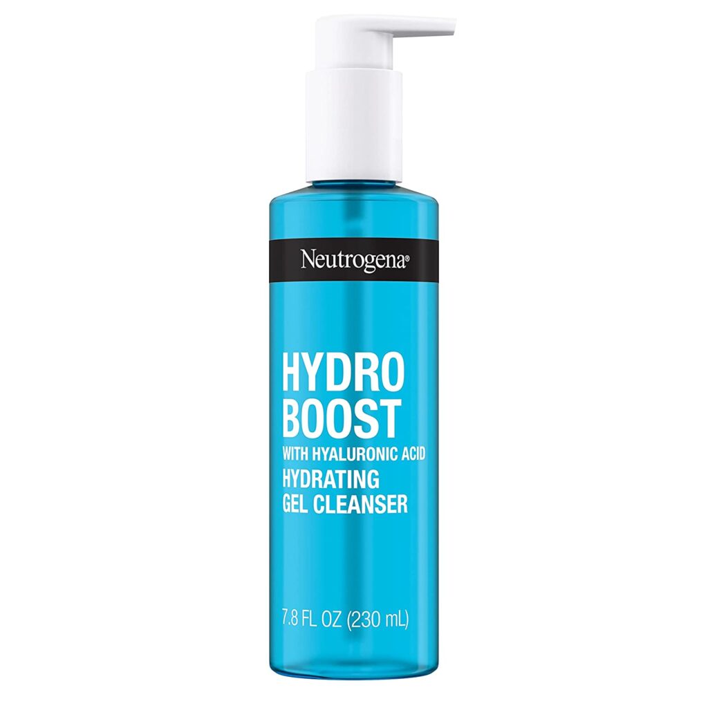 Neutrogena Hydro Boost Lightweight Hydrating Facial Gel Cleanser, Gentle Face Wash & Makeup Remover with Hyaluronic Acid, Hypoallergenic & Paraben-Free