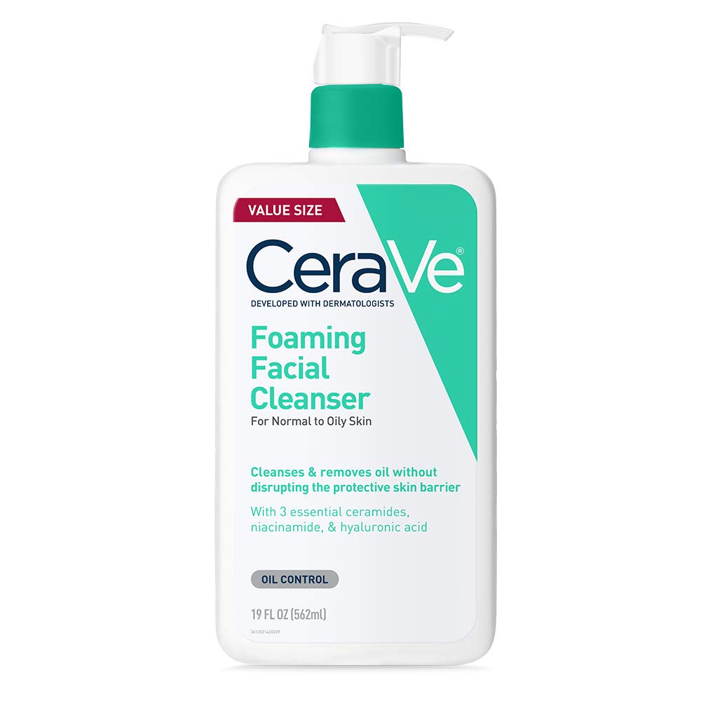 CeraVe Foaming Facial Cleanser | Daily Face Wash for Oily Skin with Hyaluronic Acid, Ceramides, and Niacinamide| Fragrance Free Paraben Free