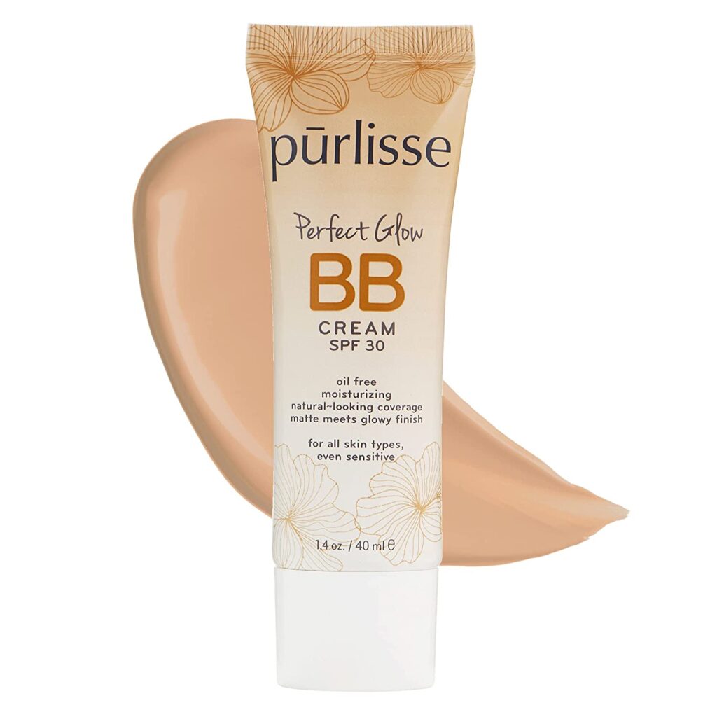 purlisse Perfect Glow BB Cream SPF 30: Clean & Cruelty-Free, Medium Flawless Coverage, Hydrates with Jasmine
