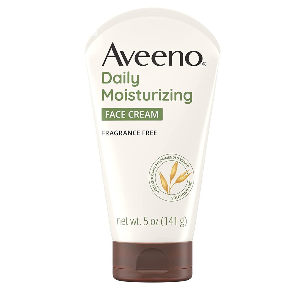 Aveeno Daily Moisturizing Fragrance-Free Prebiotic Oat Face Cream for Dry Skin, Facial Cream Clinically Proven to Moisturize Dry Skin for 24 Hours, Paraben-, Fragrance- & Dye-Free