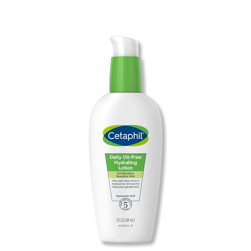 CETAPHIL Daily Hydrating Lotion for Face , With Hyaluronic Acid , 3 fl oz , Lasting 24 Hr Hydration , for Combination Skin , No Added Fragrance , Non-Comedogenic