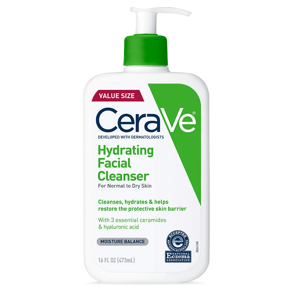 CeraVe Hydrating Facial Cleanser | Moisturizing Non-Foaming Face Wash with Hyaluronic Acid, Ceramides and Glycerin | Fragrance Free Paraben Free