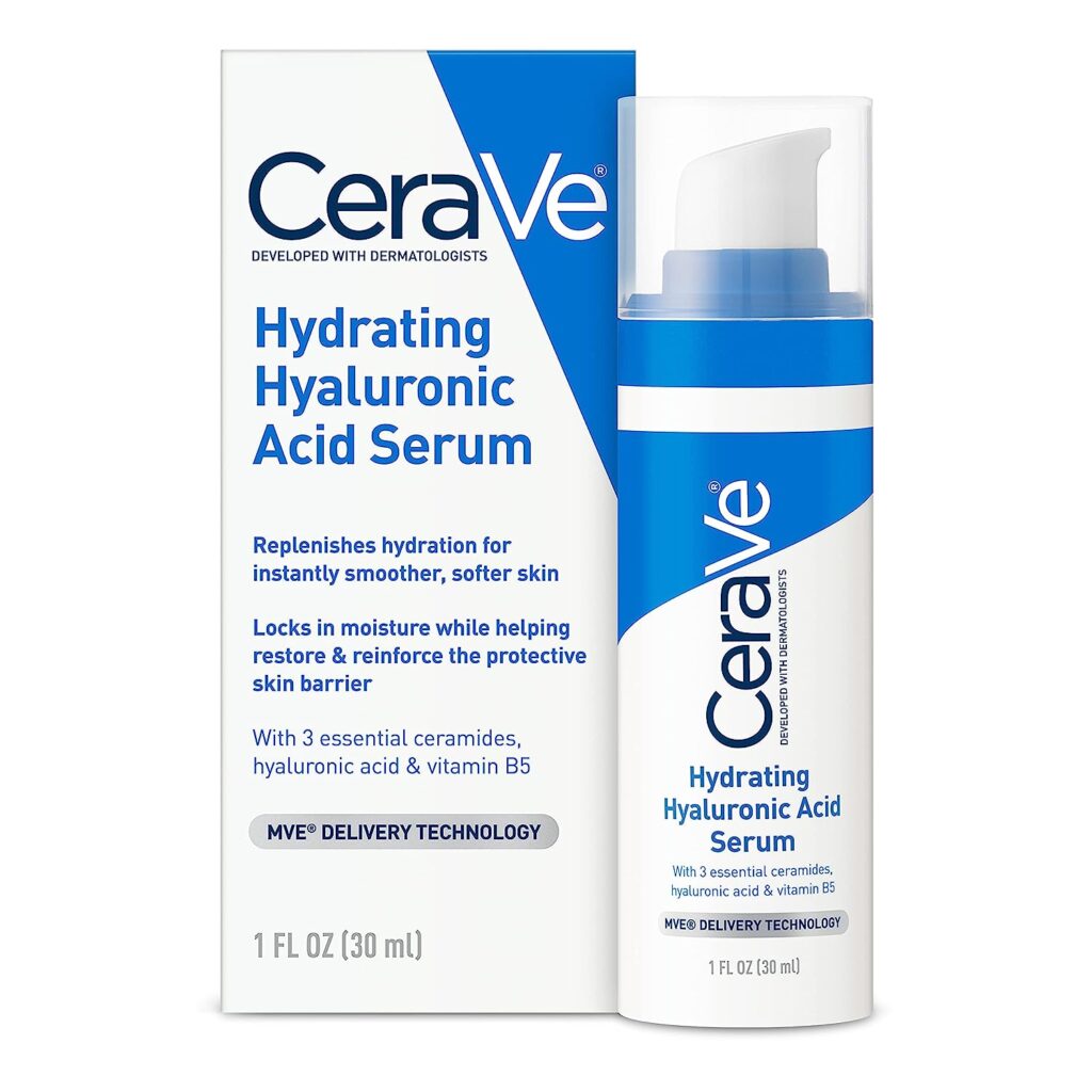Cerave Hyaluronic Acid Serum for Face with Vitamin B5 and Ceramides | Hydrating Face Serum for Dry Skin | Fragrance Free 