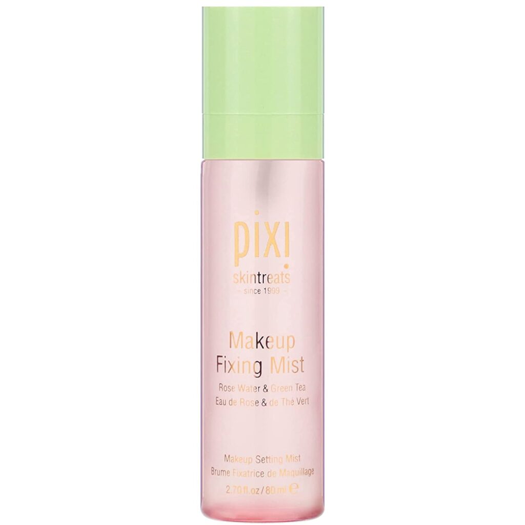 Pixi Beauty Makeup Fixing Mist 80ml | All Over Setting Spray For Longer Wearing Makeup | Rose Water and Green Tea Infused 